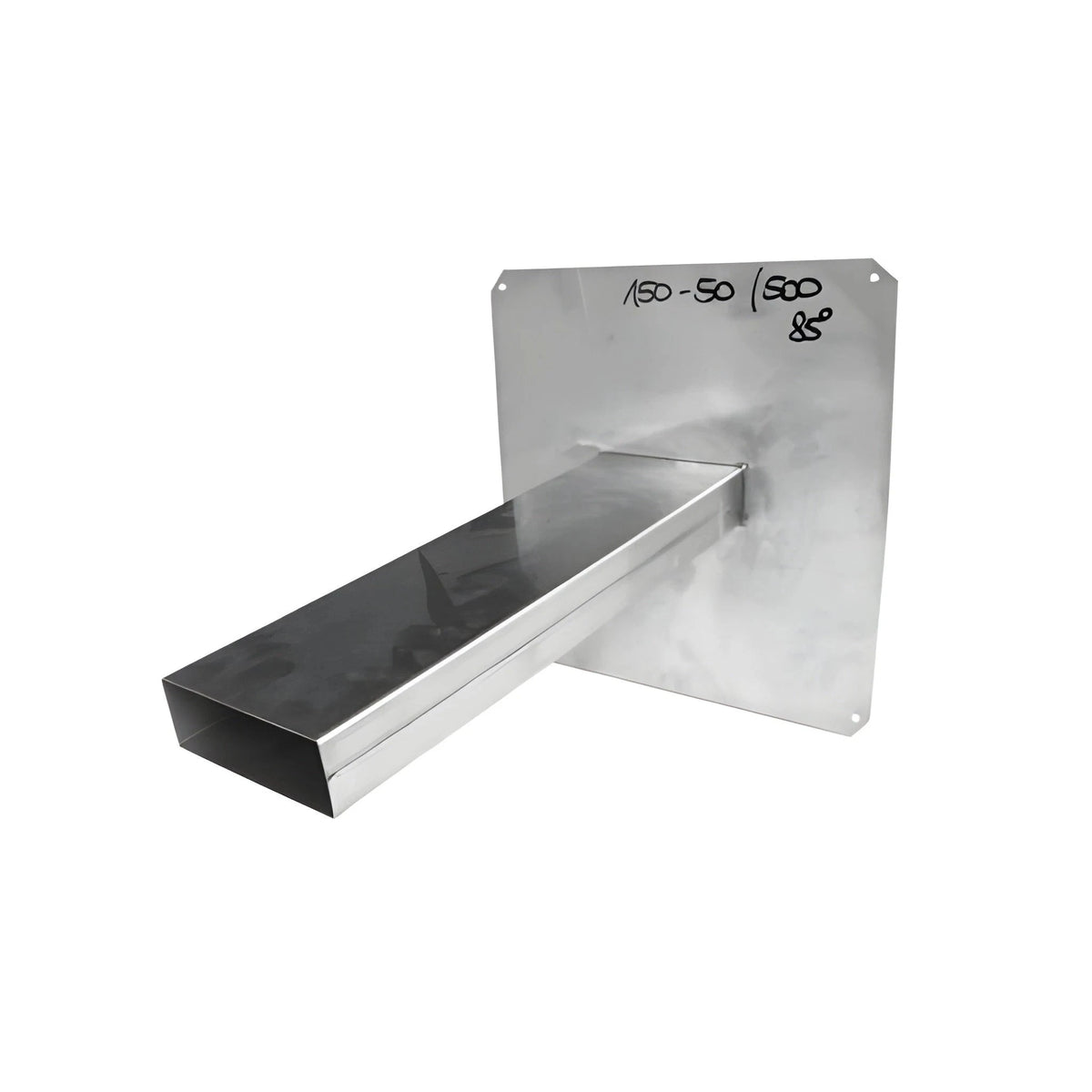 Edelstahl Notüberlauf eckig 40 x 80 mm gerade Platte
