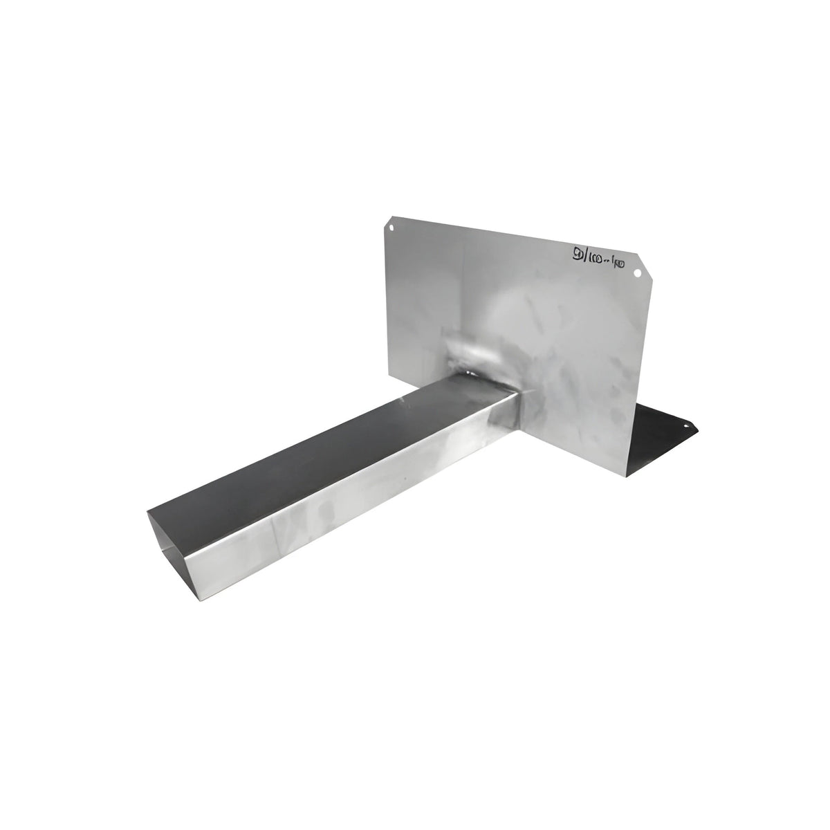 Edelstahl Notüberlauf eckig 50 x 150 mm mm abgewinkelte Platte