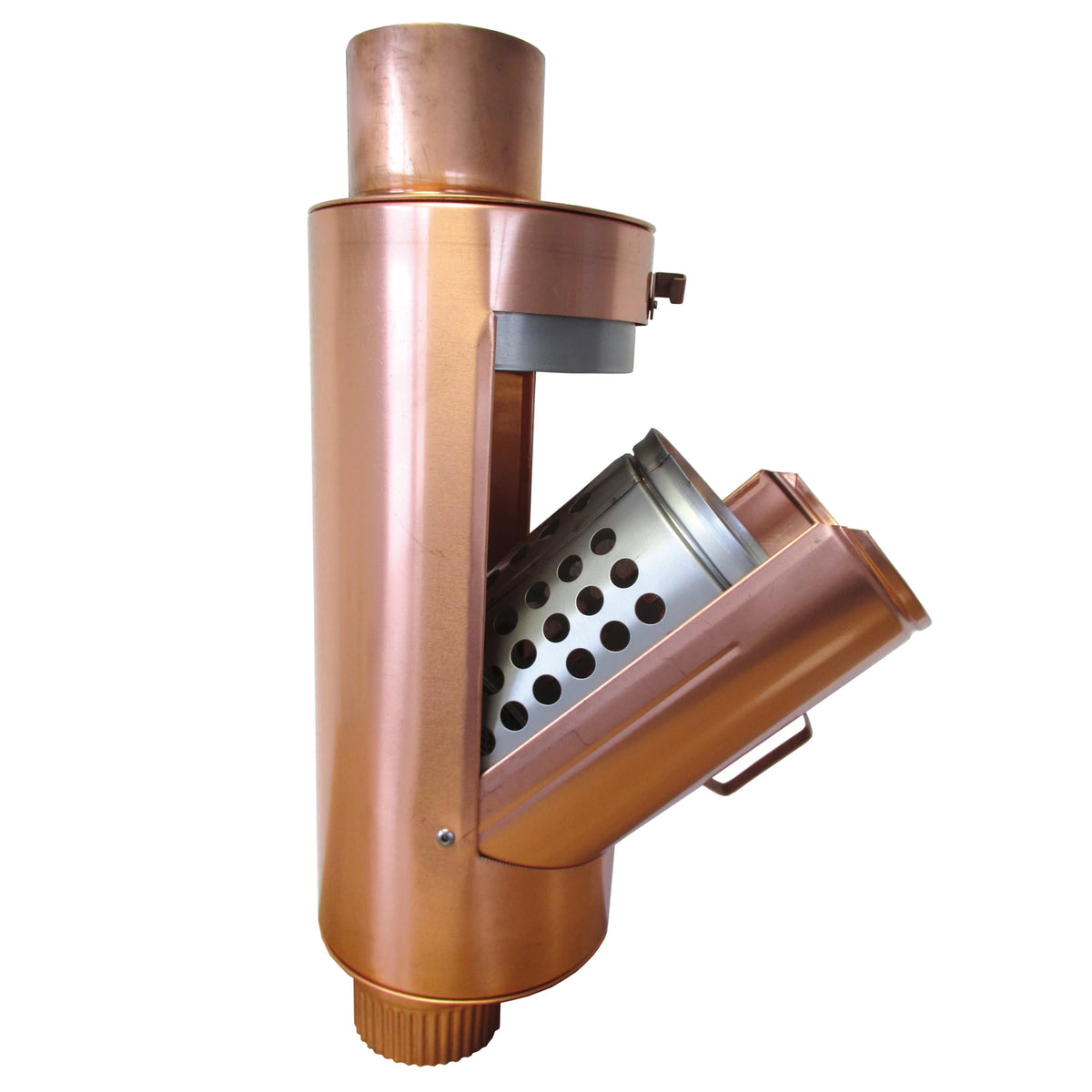 Kupfer Laubfänger 100 mm mit Edelstahllaubfangkorb