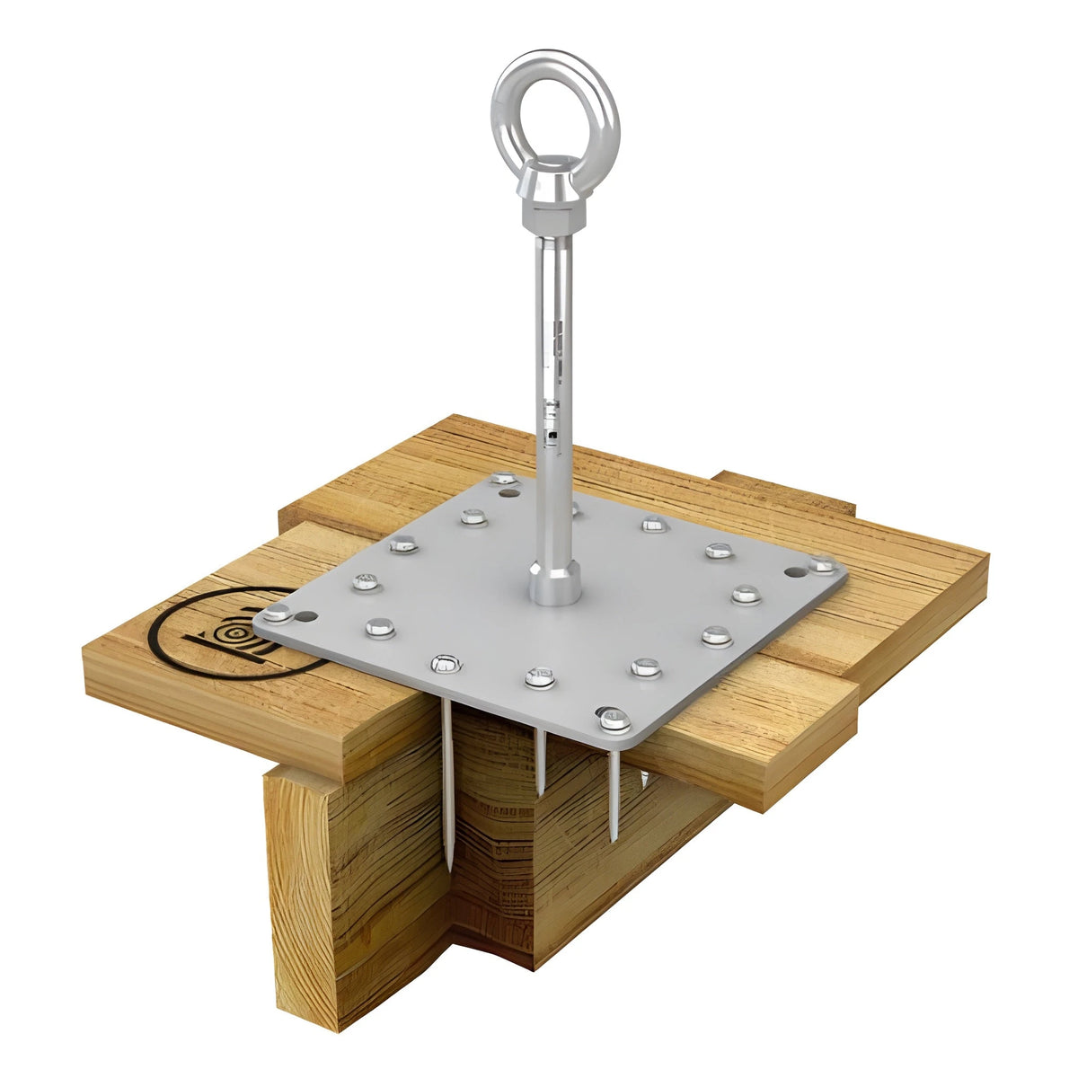 Edelstahl- Anschlagpunkt für Holz 150 mm