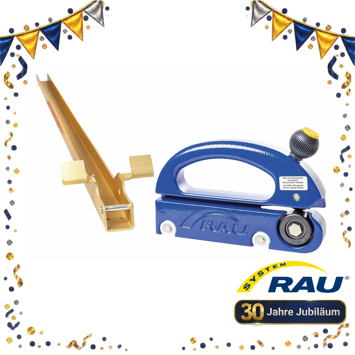 RAU Handschneider-Set 1250 mm mit Jubiläumsrahmen zum 30-jährigen Jubiläum