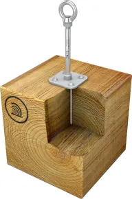 Edelstahl- Anschlagpunkt für Holz 150 mm