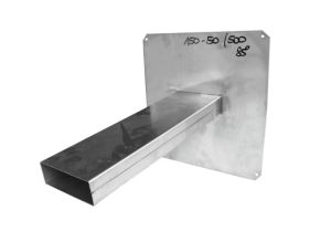 Edelstahl Notüberlauf eckig 40 x 80 mm gerade Platte