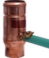 Kupfer Regenwassersammler 80 mm mit Schlauchgarnitur